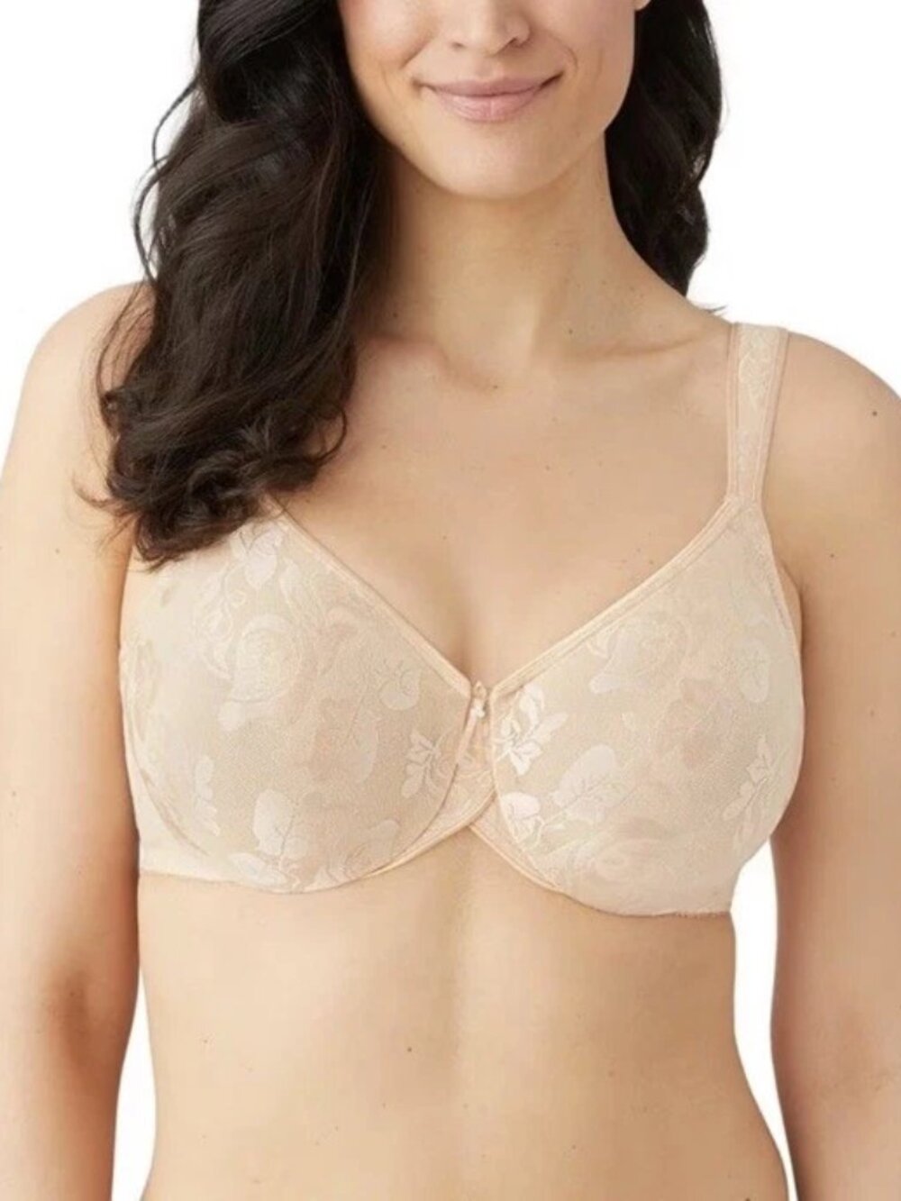Wacoal 85567 Nude Floral Jacquard Full Coverage Bra 34DDD Underwire